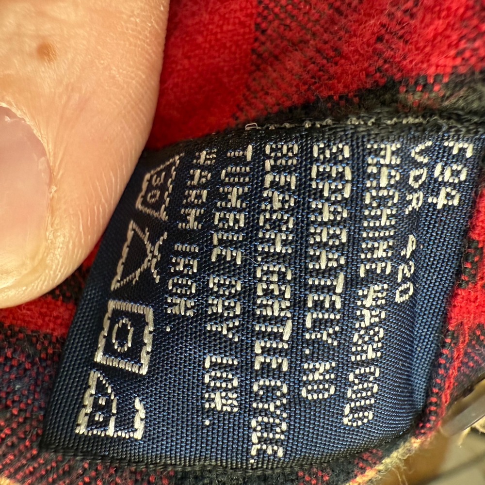 Vintage Nautica Tartan Flannel Shirt L w/ Corduroy Collar – Holiday Cabin Plaid‎ - Picture 8 of 9